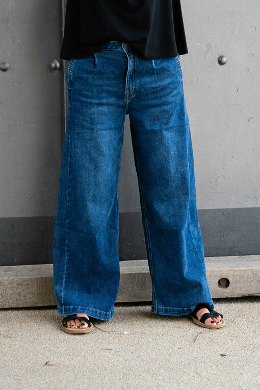 Wide Leg Jeans “YIBBI” dark blue (H36)
