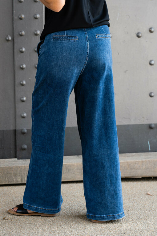 Wide Leg Jeans “YIBBI” dark blue (H36)