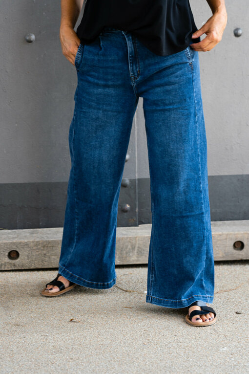 Wide Leg Jeans “YIBBI” dark blue (H36)