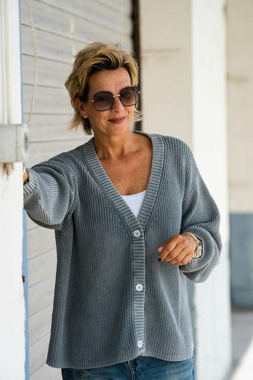 Oversized Cardigan “KRISTI” grey (CC06)