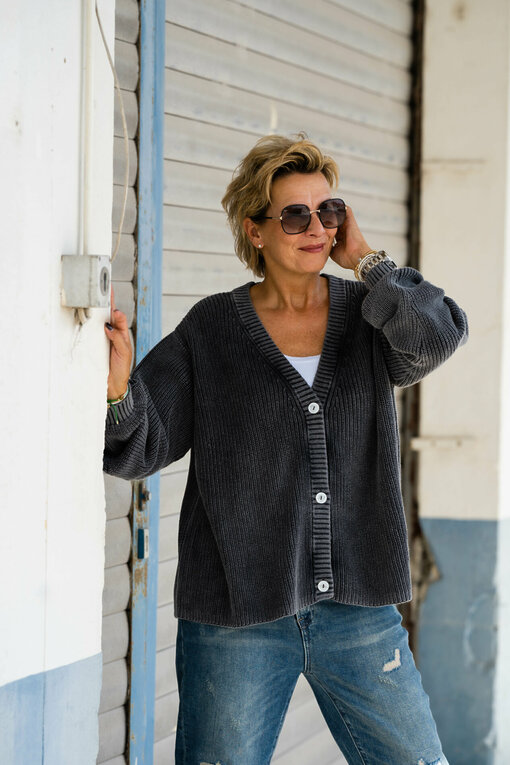 Oversized Cardigan “KRISTI” black (CC06)