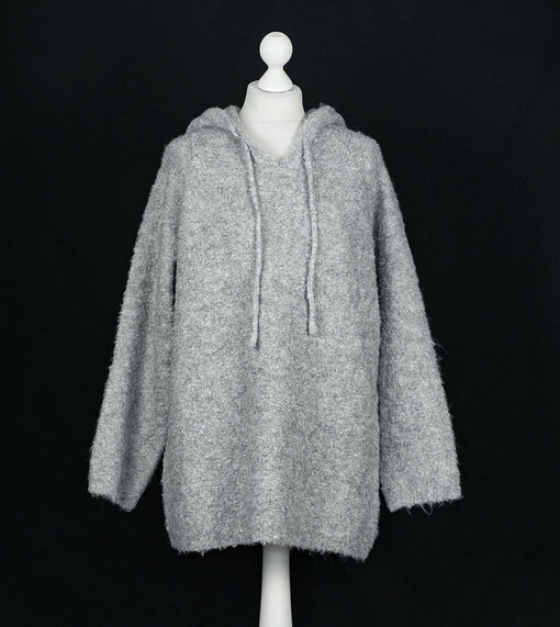Strickpullover mit Kapuze “ANNIKA” hellgrau (GW20)
