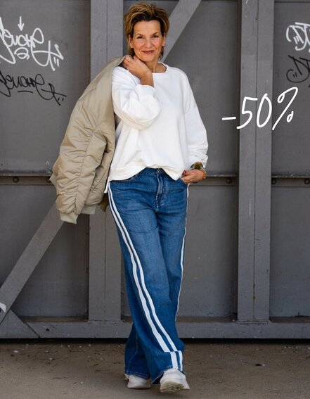 ELIAS RUMELIS - Jeans "TAMEA STRIPES" - city blue (ER19)