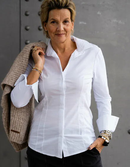 FRAUENSACHE - Teilelastische Hemdbluse "MARRY" (HB01)