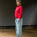 Strickpullover “KATHLEEN” red (GW224)/ Jeans “RYLEE” – vintage blue (GB08)