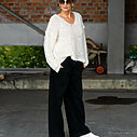 Strickpullover “INEZ” cream melange (CC02)/ Jeans “YIBBI” (H36)