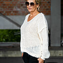 Strickpullover “INEZ” cream melange (CC02)/ Jeans “YIBBI” (H36)