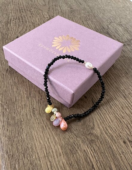 SCHMÜCKSTÜCK – Armband "MALA SINGLE 6DROPS BLACK" (SSK67)