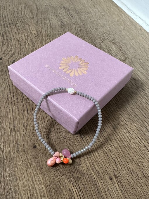 Perlenarmband “MALA SINGLE 6DROPS GREY” (SSK77)