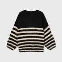 Alpakamix Strickpullover “VANA” black/ light latte (10D64)