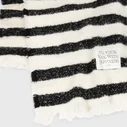 Schal mit Streifenmuster “URSULA” ecru/black (10D28)