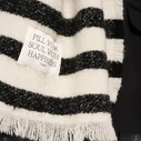 Schal mit Streifenmuster “URSULA” ecru/black (10D28)