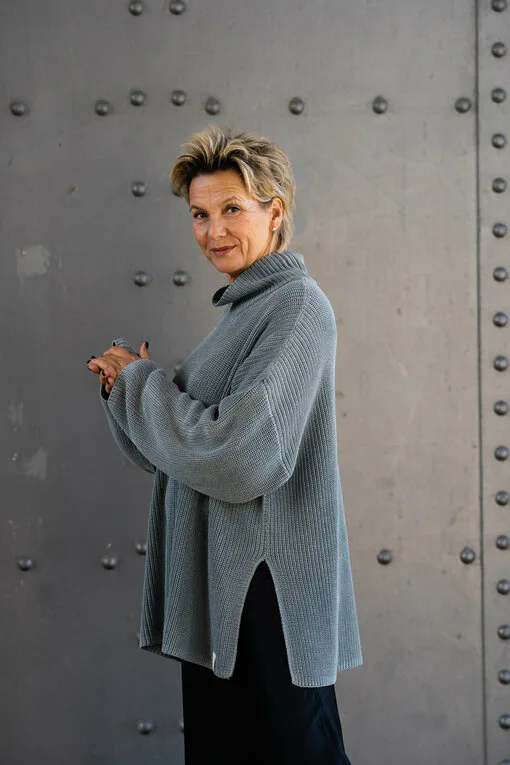 Oversized Strickpullover “FANIA” grey (CC07)