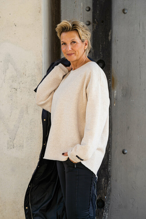Kuscheliger Sweater “KIM” light latte melee (10D63)