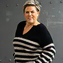 Alpakamix Strickpullover “VANA” black/ light latte (10D64)