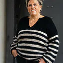 Alpakamix Strickpullover “VANA” black/ light latte (10D64)