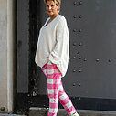Regular Fit Cropped Jogger “KALINKA” bright pink (10D66) / Oversized Strickpullover “CAROLINE” creme (GW229)
