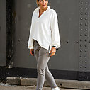 Polo Sweater ” MAYLA” ecru (10D123) / Super bequeme Joggerhose “PRISKA” schlamm (FJ)