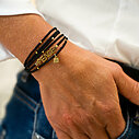 Bracelet “5WRAP PEACE” gold/black (IC46)