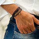 Bracelet “5WRAP PEACE” gold/black (IC46)