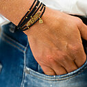 Bracelet “5WRAP PEACE” gold/black (IC46)