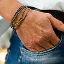 Bracelet “5WRAP PEACE” gold/grey (IC46)