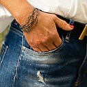 Bracelet “5WRAP PEACE” silver/grey (IC46)