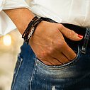 Bracelet “5WRAP PEACE” silver/black (IC46)