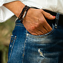 Bracelet “5WRAP PEACE” silver/black (IC46)