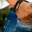 Bracelet “5WRAP PEACE” silver/black (IC46)