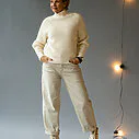 Grobstrickpullover “LEONIA” beige (GW204) / O-Shape Jeans “VIRGINA” beige (H51)