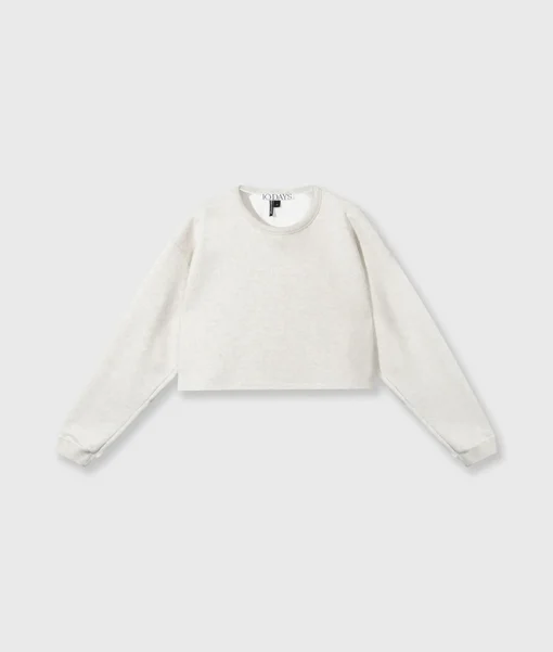 Cropped Sweater “ALICIA” soft white melee (10D46)