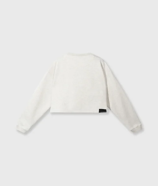 Cropped Sweater “ALICIA” soft white melee (10D46)