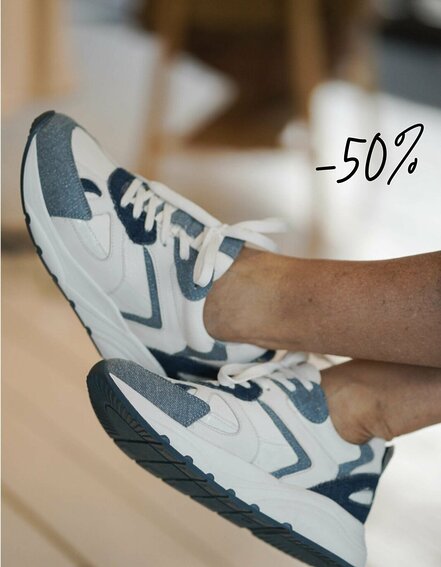 JUUL&BELLE - Low Sneaker "TESS" - white/jeans (JB01)