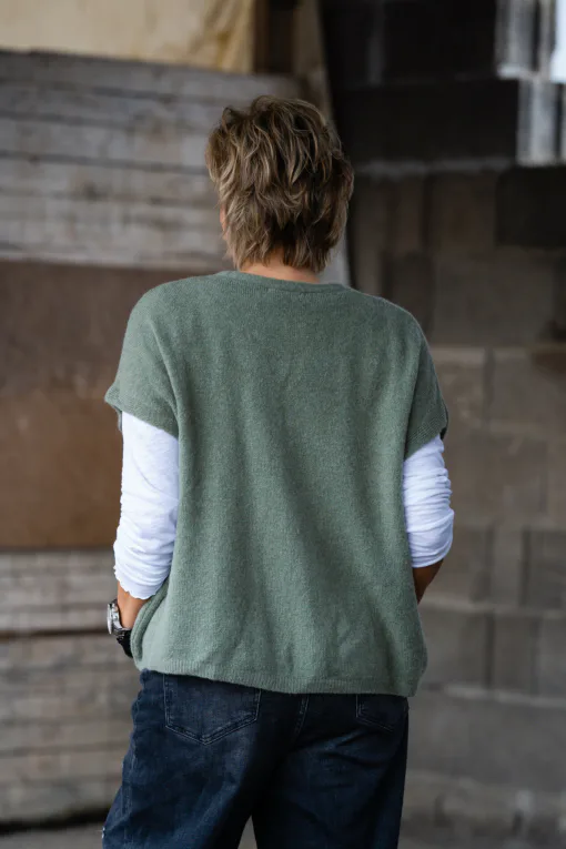 Kuschelige Strickweste “RASUL” khaki (GW38)