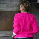 Grobstrick Cardigan “BLESS” pink (GW34)