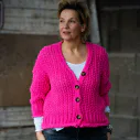 Grobstrick Cardigan “BLESS” pink (GW34)