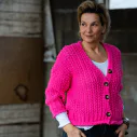 Grobstrick Cardigan “BLESS” pink (GW34)