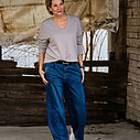 Casual Longsleeve “THALISA” (ER22) / Wide Leg Jeans “YIBBI” dark blue (H36)