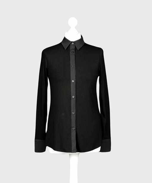 Vollelastische Hemdbluse “INGRID” schwarz (HB03)