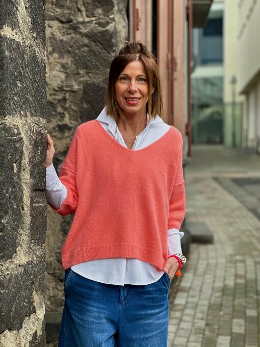 Feinstrick Pulli “FEROLINE” melone (GW238)
