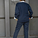 Raw Edge Sweater “KIM” yale blue (10D63) /Relaxed Fit Pants “XARA” (10D26)