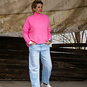 Kuscheliger Strickpullover “FRANCIS” bubblegum (GW208) / Coole O-Shape Jeans “MALOU” (H55)