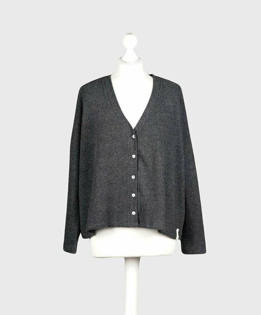 Kuscheliger Cardigan "ORI" black melange (CC28)