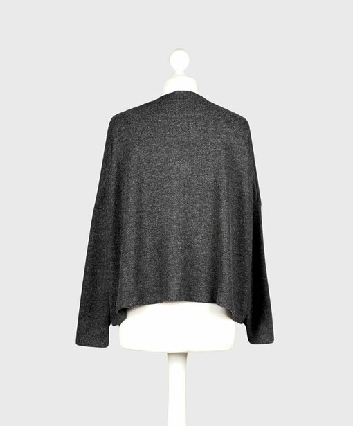 Kuscheliger Cardigan "ORI" black melange (CC28)