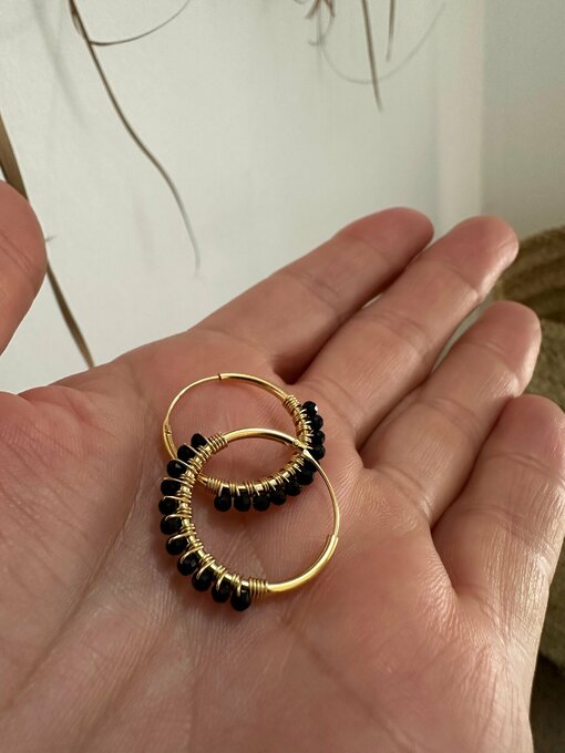 Ohrringe “HOOP ONYX” (SSK153)