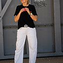 Lässiges Shirt “BAILEY” black (10D05)/Hose “ISABELLA” beton (ER91)