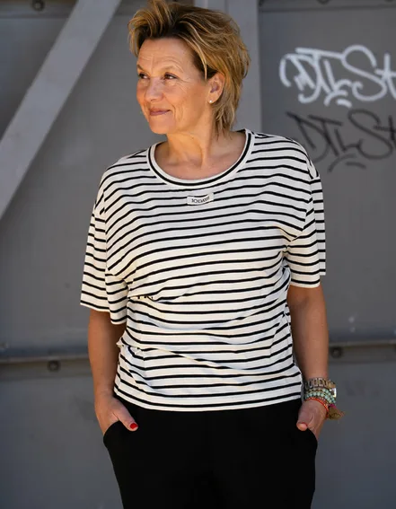 10DAYS - Gestreiftes Shirt mit Plissee "JESSICA" (10D09)