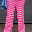 Trendige Streifenhose “LILO” neon pink/mauve (H14) / Trendiges Streifenshirt “SABINA” neon pink/mauve (GW03) /Lässiges Jeanshemd “VERONIQUE” (GW09)