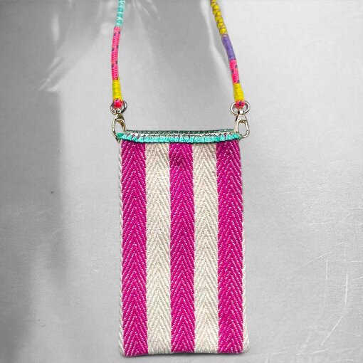 Farbenfrohe Handytasche “HIPPIE” Stripe Pink (NOI14)